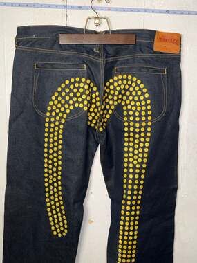 Evisu Heritage Daicock Big Seagull Dotted Embroidery Selvedge Jeans Size 42